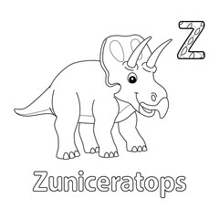 Zuniceratops Alphabet Dinosaur ABC Coloring Page Z