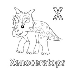 Xenoceratops Alphabet Dinosaur ABC Coloring Page X