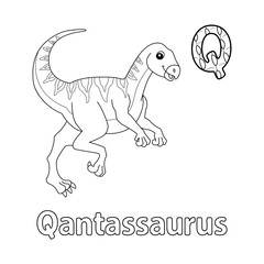 Qantassaurus Alphabet Dinosaur ABC Coloring Page Q