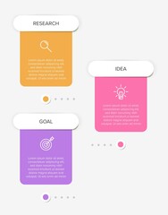 Vertical infographic design with icons and 3 options or steps. Thin line. Infographics business concept. Can be used for info graphics, flow charts, presentations, mobile web sites, printed materials.