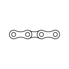Line icon of bike chain links. Close-up of elements of motorcycle or bicycle chain. Vector Illustration