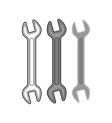 Wrench isolated. Repair Tool symbol. Vector illustration