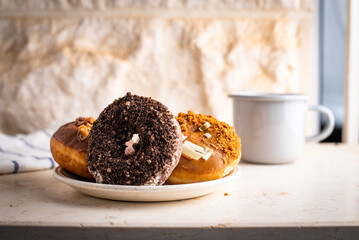 donuts on a plate