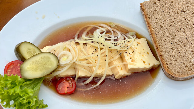 Suelze: bavarian traditional cheese with vinegar, what you get in restaurants in Bavaria. High-quality photo