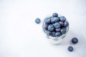 Greek yogurt blueberry parfait in jars