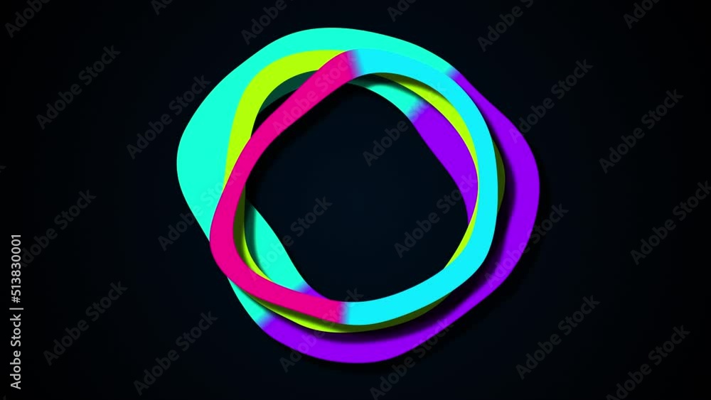 Poster wiggle colorful circles. computer generated 3d render