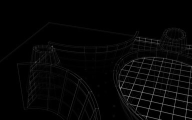 Modern architecture 3d illustration