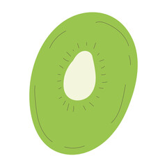 Isolated sketch of a slice of kiwi icon Flat design Vector