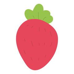 Isolated sketch of a strawberry icon Flat design Vector