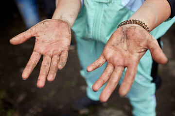 Close-up cropped shot of unrecognizable woman holding antibacterial wet wipes to clean and...