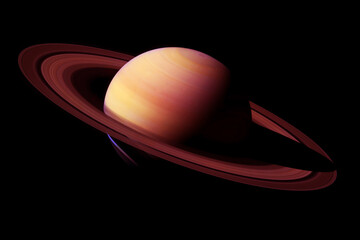 Planet Saturn on a dark background. Elements of this image furnished by NASA © Artsiom P