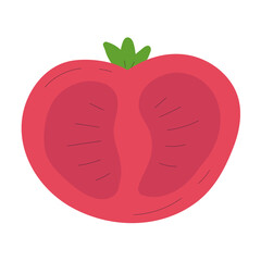 Isolated sketch of an slice of tomato Icon Flat design Vector