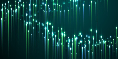 Upward glowing line rays fiber optics vector.