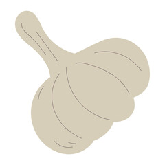 Isolated sketch of a garlic icon Flat design Vector