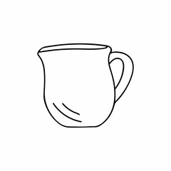 Doodle milk jug illustration in vector isolated on white. Hand drawn milk jug icon in vector isolated on white. Milk in jug doodle illustration