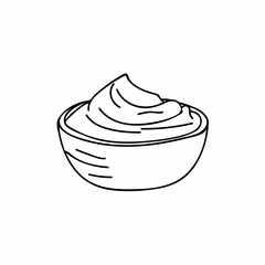 Hand drawn yoghurt illustration in vector. Yoghurt doodle illustration in vector. Diary product doodle illustration 