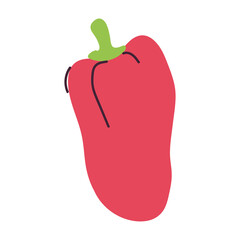 Isolated sketch of a pepper icon Flat design Vector
