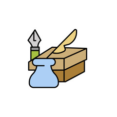 book, literature, reading, writer, writing line illustration. element of education illustration icons. Signs, symbols can be used for web, logo, mobile app, UI, UX