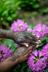 Mehndi, henna body painting (other names for mehendi, mehandi, mandi).