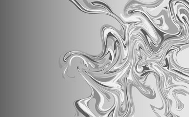 Monochrome marble pattern. Abstract liquid wavy background.