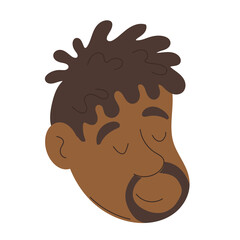 Isolated afro american happy cute man cartoon avatar Vector