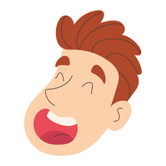 Isolated happy cute man cartoon avatar Vector