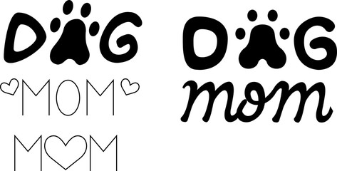 Dog mom lettering