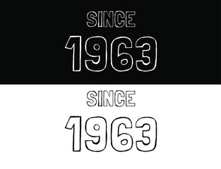 Since 1963 black and white. Banner with commemorative date year.