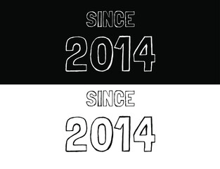 Since 2014 black and white. Banner with commemorative date year.