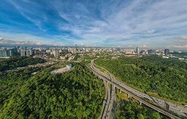 An aerial view of the city of Kuala Lumpur