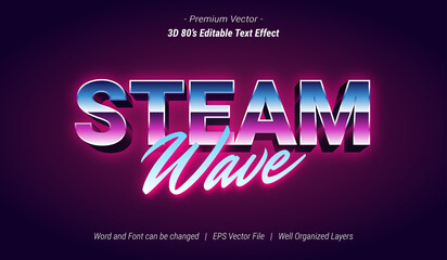 3D Steam Wave Editable Text Effect