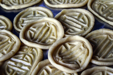 Uncooked mongolian traditional boov biscuits	