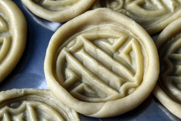 Uncooked mongolian traditional boov biscuits	