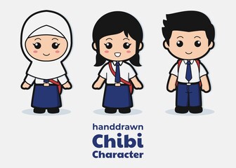 Vector graphic illustration with the theme of Indonesian students, perfect for various print and online media, banners, websites, stickers, posters, books etc.