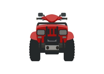 ATV vehicle. Front view. Simple flat illustration.