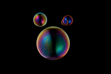 Soap bubble sphere Rainbow bal ,Black background
シャボン玉 黒背景  球体   丸