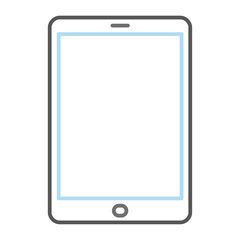 Flat one tablet icon for concept design. single tablet. Vector illustration. stock image.