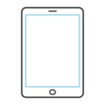 Flat one tablet icon for concept design. single tablet. Vector illustration. stock image.