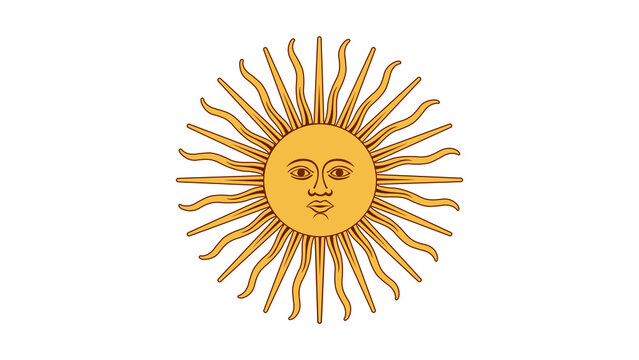 The Inca sun god. Argentinian flag symbol. Isolated on a white background vector illustration