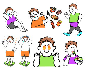 ダイエットに励む太り気味の男性