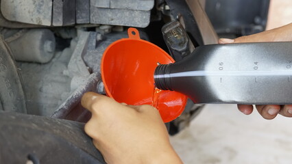 Engine oil, check engine oil and repair engine oil for motorcycle.
