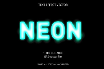 vector text effect editable neon