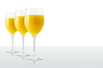 Organic Orange juice glass, isolated on white. Glass of fresh orange juice on white background