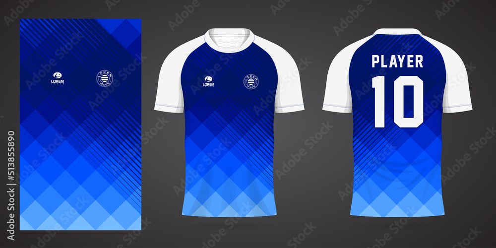 Canvas Prints blue football jersey sport design template