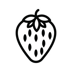 Strawberry vector icon. fruit icon color editable