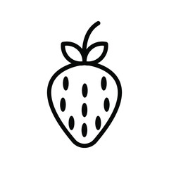 Strawberry vector icon. fruit icon color editable