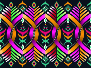 Fototapeta na wymiar traditional ethnic geometric pattern background design for backgrounds carpet wallpaper clothes wrap fabric seamless embroidery style vector illustration