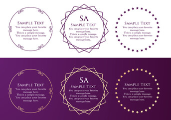 オシャレなフレーム。デザインテンプレート。ゴージャスな額のセット。