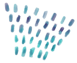 Watercolor painting decoration element dots dashs colorful artistic texture illustration