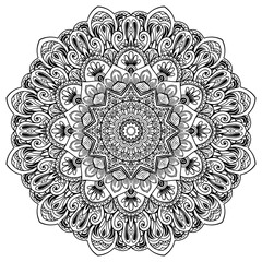 Coloring book patterns in mandala style for Henna, Mehndi, tattoos, decorative ornaments in ethnic oriental style page.